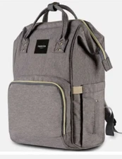 HaloVa Diaper Bag Multi-Function Waterproof Travel Backpack Infant Baby Bag Gray