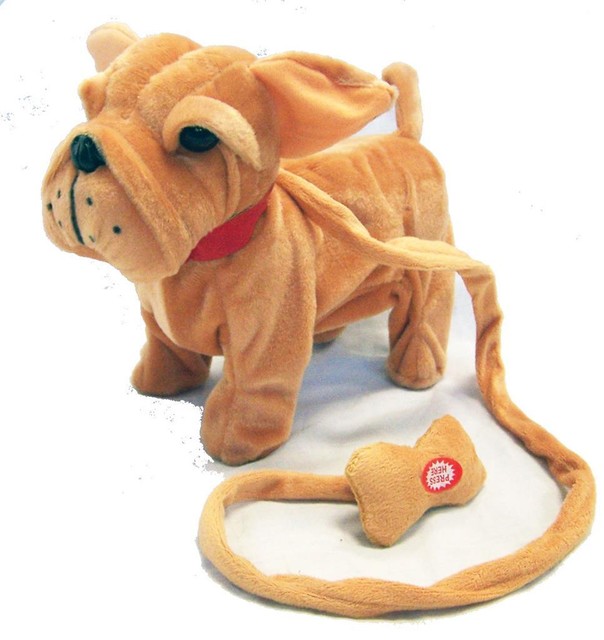 LARGE BROWN BULLDOG REMOTE CONTROL WALKING DOG WITH SOUND battery operated toy eBay