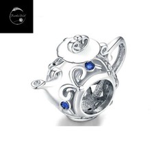 Tea Pot Bead Charm Genuine 925 Sterling Silver For Bracelets - Friend Mum 
