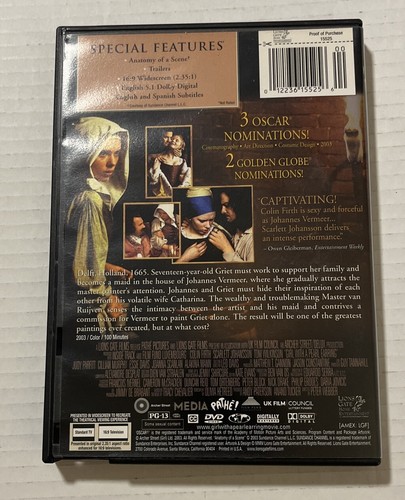 Girl with a Pearl Earring (2003, DVD) Widescreen Colin Firth, Scarlett Johansson - Picture 2 of 7