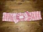 Vintage Longaberger Basket Garter w/Bow Dusty Rose Stripe