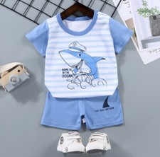 Baby boy summer short-sleeved cotton short-sleeved suit 18-24 Month US shipping