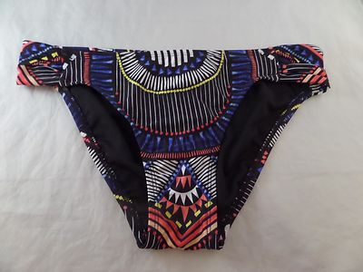 NWOT Bar III VESSI Black Strawberry Sash Tab Hipster Bikini Swim Bottom Sz M