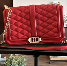 Rebecca Minkoff Chevron Quilted Love Gray Crossbody Bag w Dust Bag