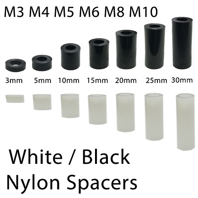 Sluitringen Plastic Zwart Nylon Ronde Spacer Pakking Platte Assortiment Kit M2 M2.5 M3 M4 M5 M6 M8 M10 voor Schroefbout 500 Pack