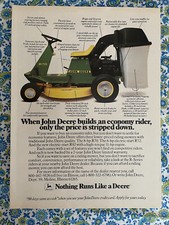 Vintage 1985 John Deere Riding Lawn Mower R70 And R92 Print  Ad