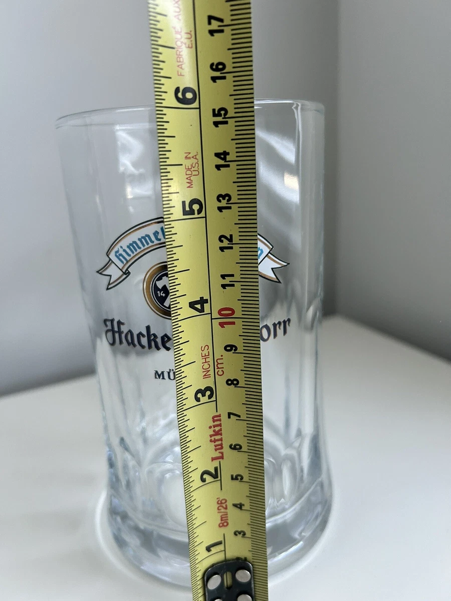Rare Hacker Pschorr Himmel der Bayern 0.5 Litre Sahm Glass Mug Munchen