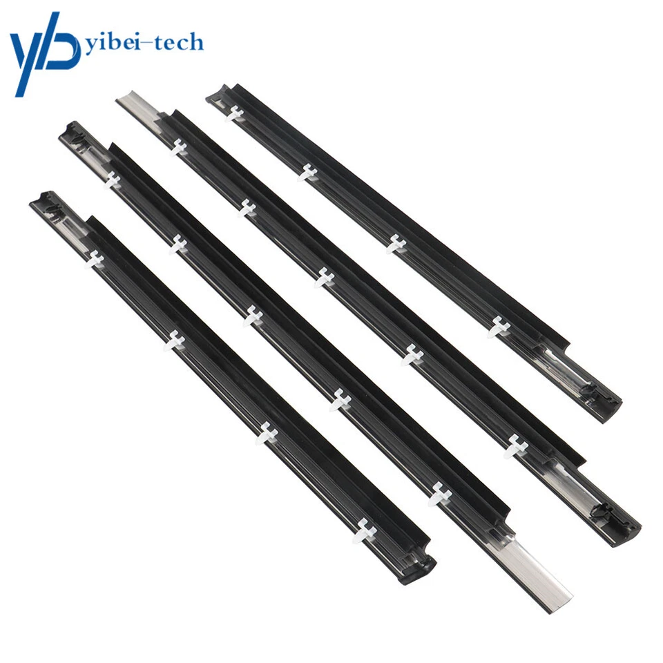 For 2001-2007 Toyota Sequoia Door Molding Weatherstrip 4 Pcs Set Black Rubber - Image 2 of 4