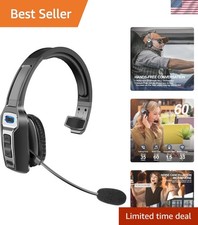Wireless Bluetooth Headset with Noise Canceling Mic for Office  Driving - Black