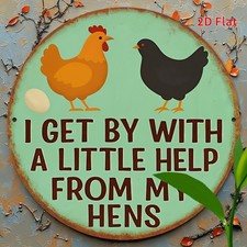 vintage A Farmhouse Chicken Coop Tin Metal Signs Home D cor 8x8
