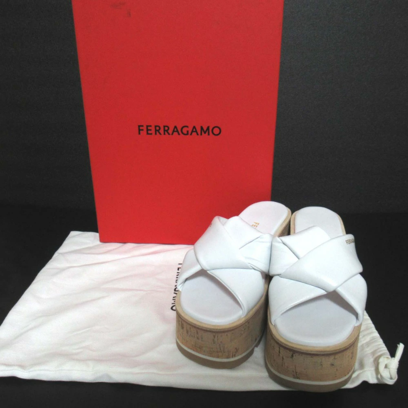 Ferragamo♪SALE♪ENGRACIA Ferragamo Engracia leather wedge mules Salvatore Ferragamo