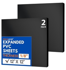 Performore Expanded PVC Sheet Lightweight Rigid Foam 3mm 1/8 inch 12 x 12 i...