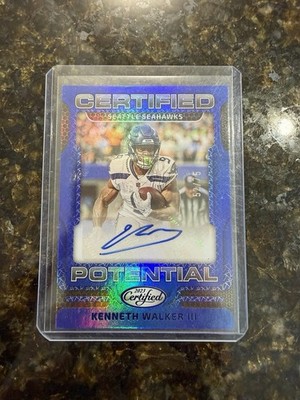 2023 Panini Certified Potential Auto Kenneth Walker III #CPS-KWIII Blue 25/75