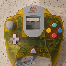 Sega Dreamcast Clear Yellow Controller NOS Open Box Baggie Manual MK-50104