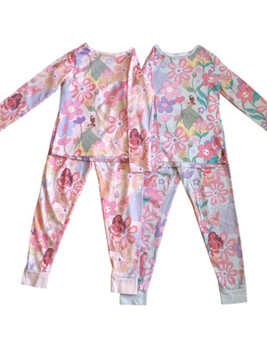 Mädchen George Disney Prinzessin Blumen Langarm Pyjama Set Paket UK Alter 7-8