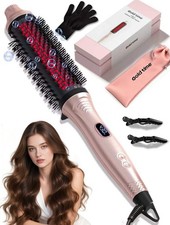 Infrared Thermal Brush 1.65  , 100M Negative Ions 2-in-1 Curling, Straighte