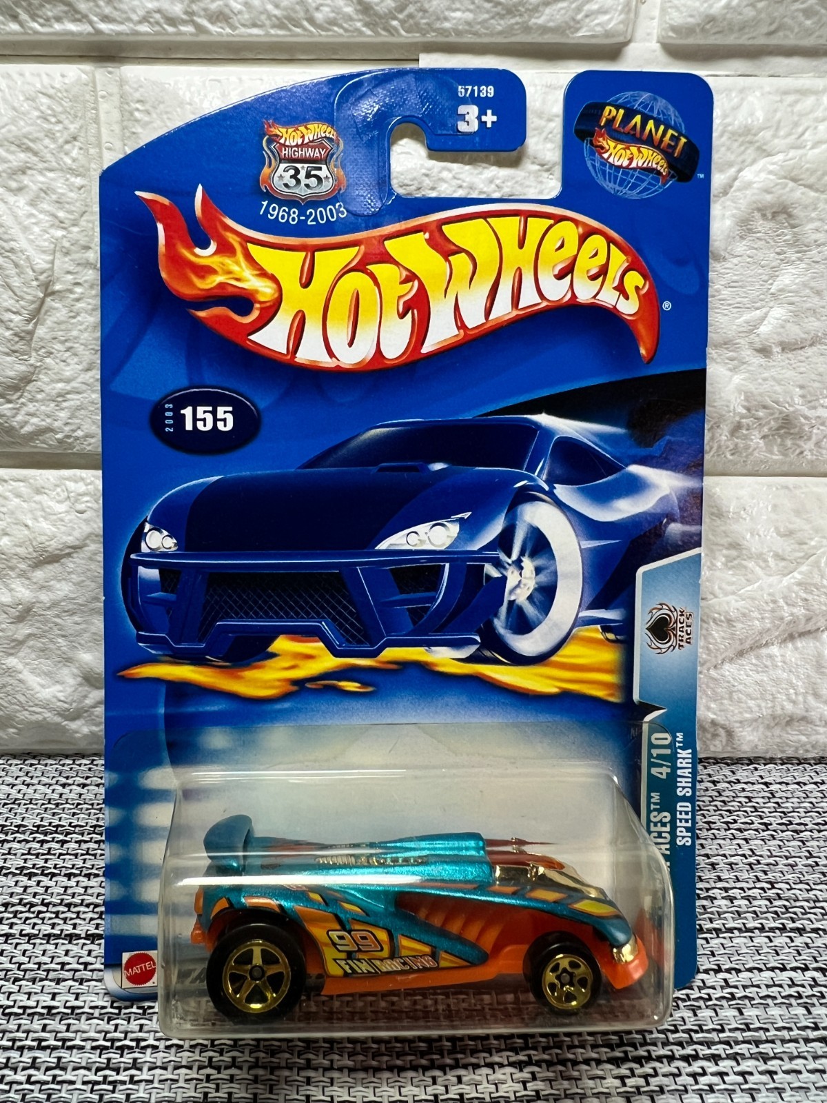 Hot Wheels Track Aces 4/10 Speed Shark 2003 #155 Blue