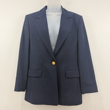 VTG Talbots 100% Wool Blazer Womens 12 Navy G...