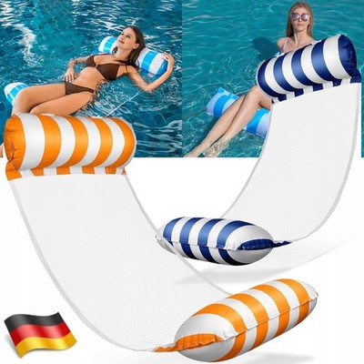 2x Wasserhängematte Schwimmende Luftmatratze Poolsitz Poolliege Schwimmsessel 