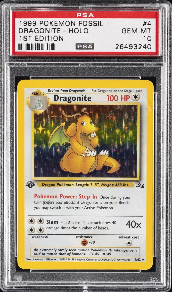 ポケモンカード Fossil 1st Edition 1999 Wizards 1999 POKEMON FOSSIL 1ST ED #4 DRAGONITE-HOLO PSA 10 | eBay