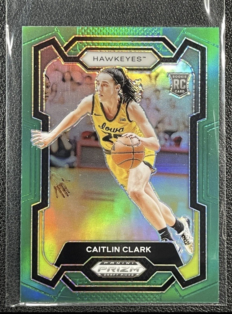 CAITLIN CLARK 2024 PANINI PRIZM DRAFT PICKS #57 ROOKIE GREEN RC HAWKEYES