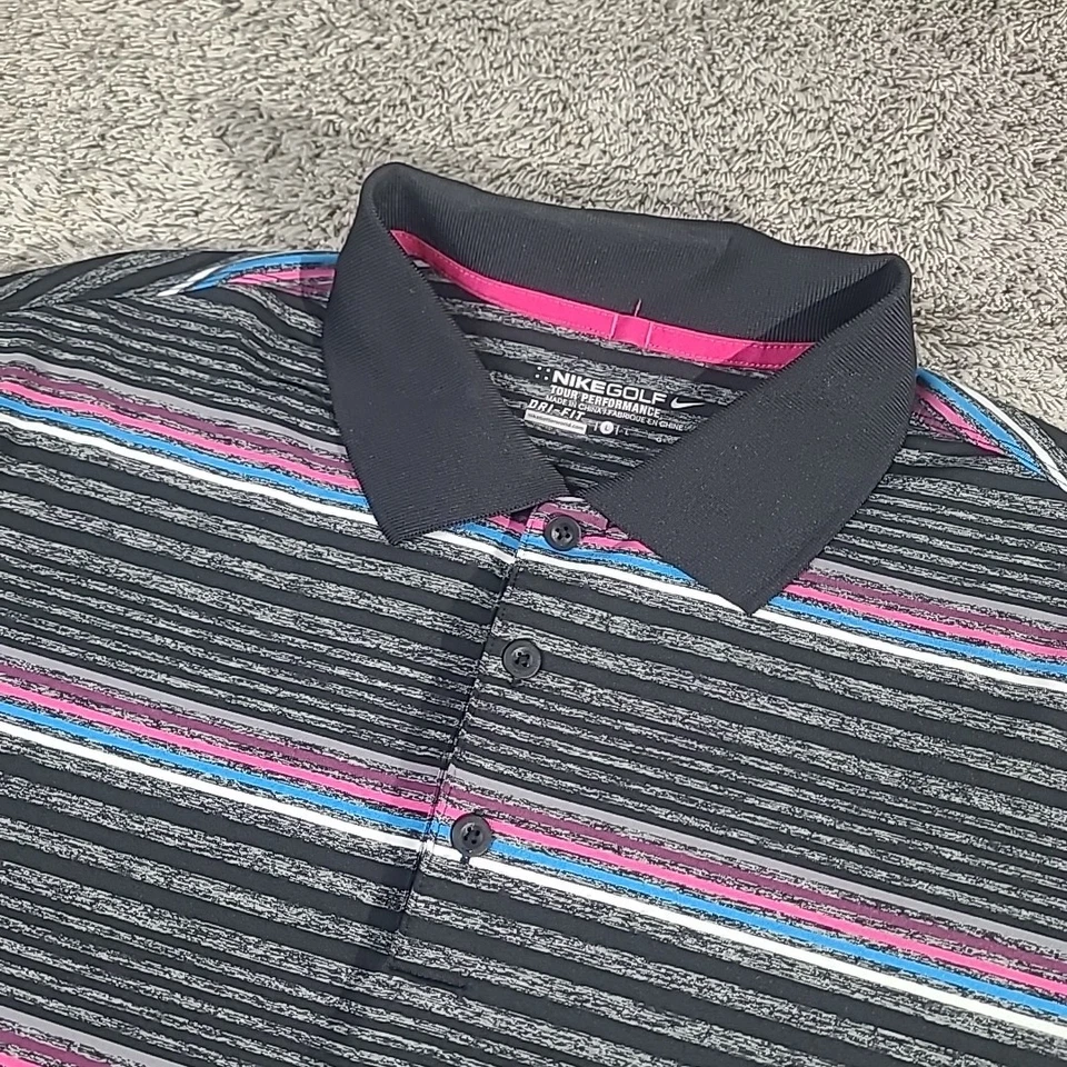 Polo Nike Golf Tour Performance masculino grande listra multicolorida 479981 - Imagem 3 de 4