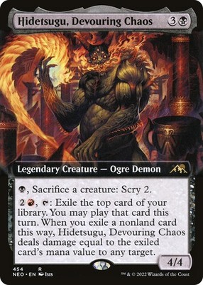 Hidetsugu, Devouring Chaos (Extended Art) [Kamigawa: Neon Dynasty - 454] NM