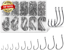 Carbon Steel Fishing Hooks 500Pcs/90Pcs Circle Hooks Assortment for Saltwater Fr