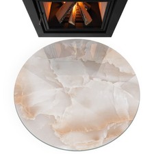 Feuerfeste Glasbodenplatte Kaminofen Gehärtetes Glas Naturstein-Optik 100 cm