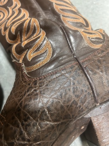 Cowtown Western Cowboy Boots Brown Leather  Size 8 Elephant Embossed - Bild 2 von 9