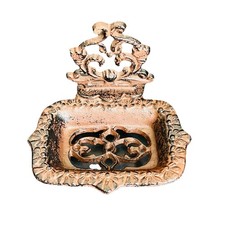 Cast Iron Bath Soap Dish Brown Heavy Rustic Decor