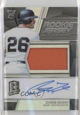 2019 Panini Chronicles Spectra Jersey /199 Chris Shaw #142 Rookie Auto RC 0b0