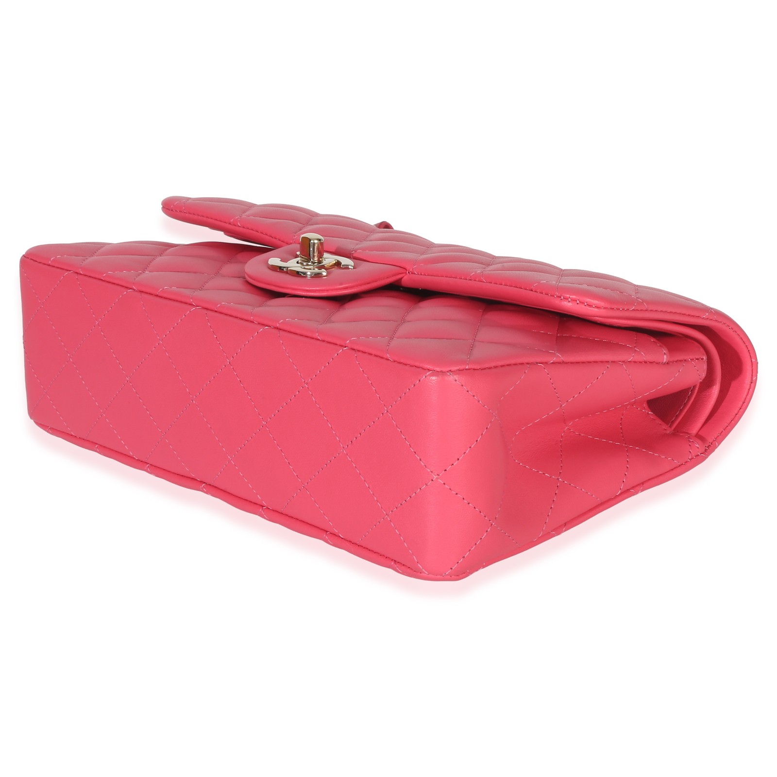 Chanel Pink Quilted Lambskin Small Classic Double Flap Bag image 8