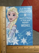 Hallmark Expressions Disney Frozen Elsa Christmas Card For Daughter W/ Envelope