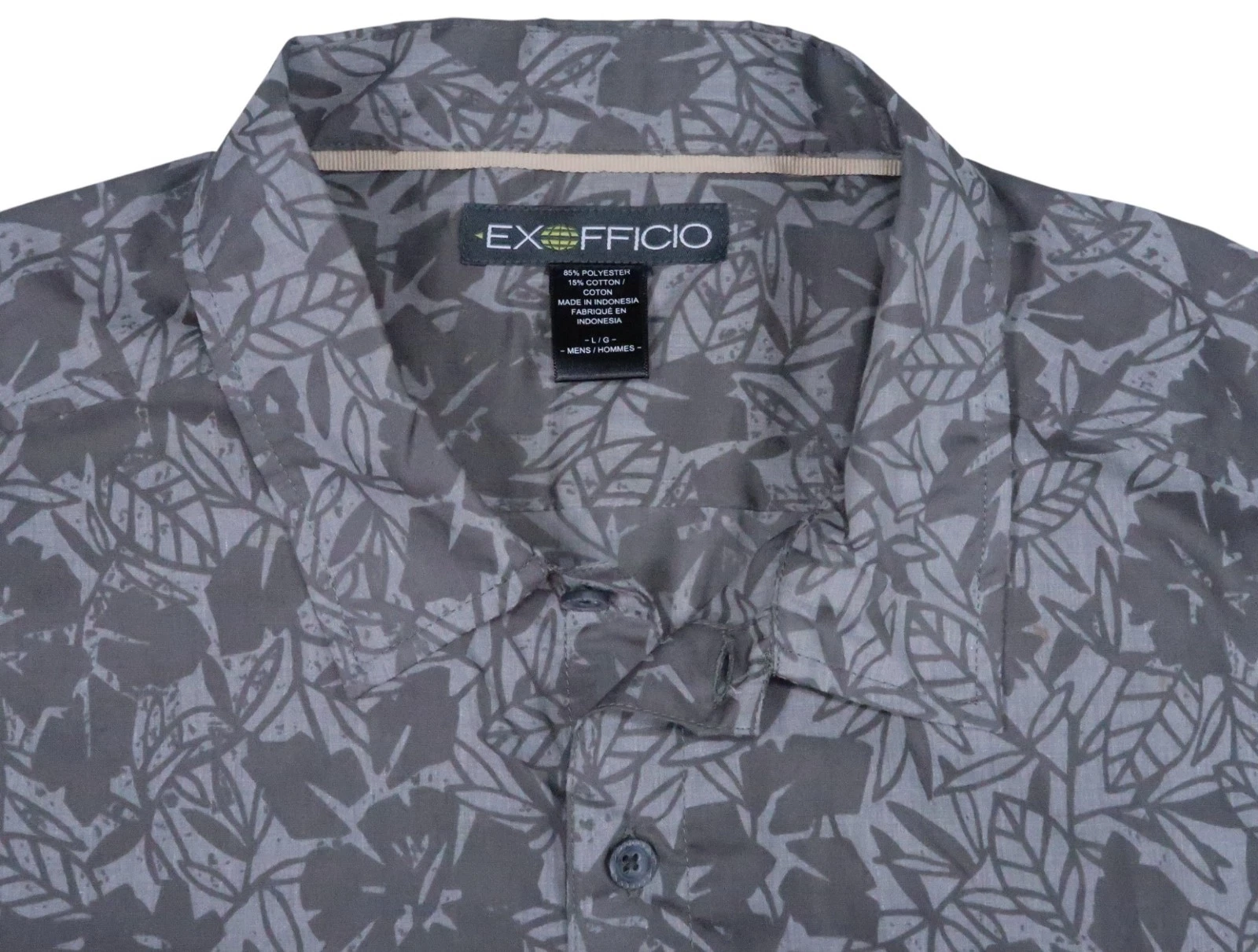 lightweight TRAVEL performance LEAF shirt HAWAIIAN MENS LARGE SS