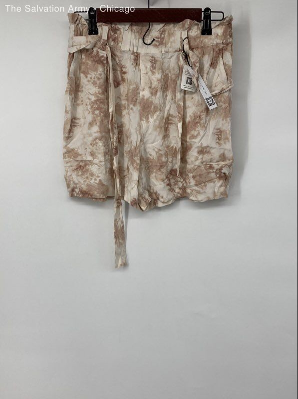 Sanctuary Womens Nude Beige Tie Dye Pockets Belted Paperbag Shorts Size Small