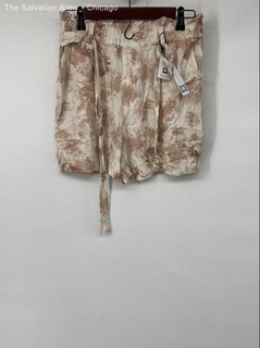 Sanctuary Womens Nude Beige Tie Dye Pockets Belted Paperbag Shorts Size Small
