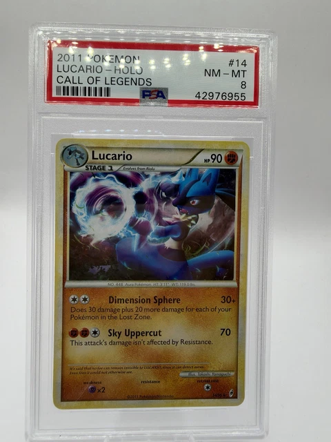2011 POKEMON CALL OF LEGENDS #14 LUCARIO-HOLO PSA 8 - Low Pop
