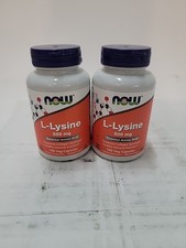 2x NOW FOODS L-Lysine 500 mg 100 Tablets Exp 9/29