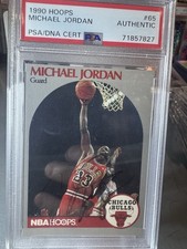 1990 HOOPS Michael Jordan Autograph PSA Authentic DNA Certified Auto #65