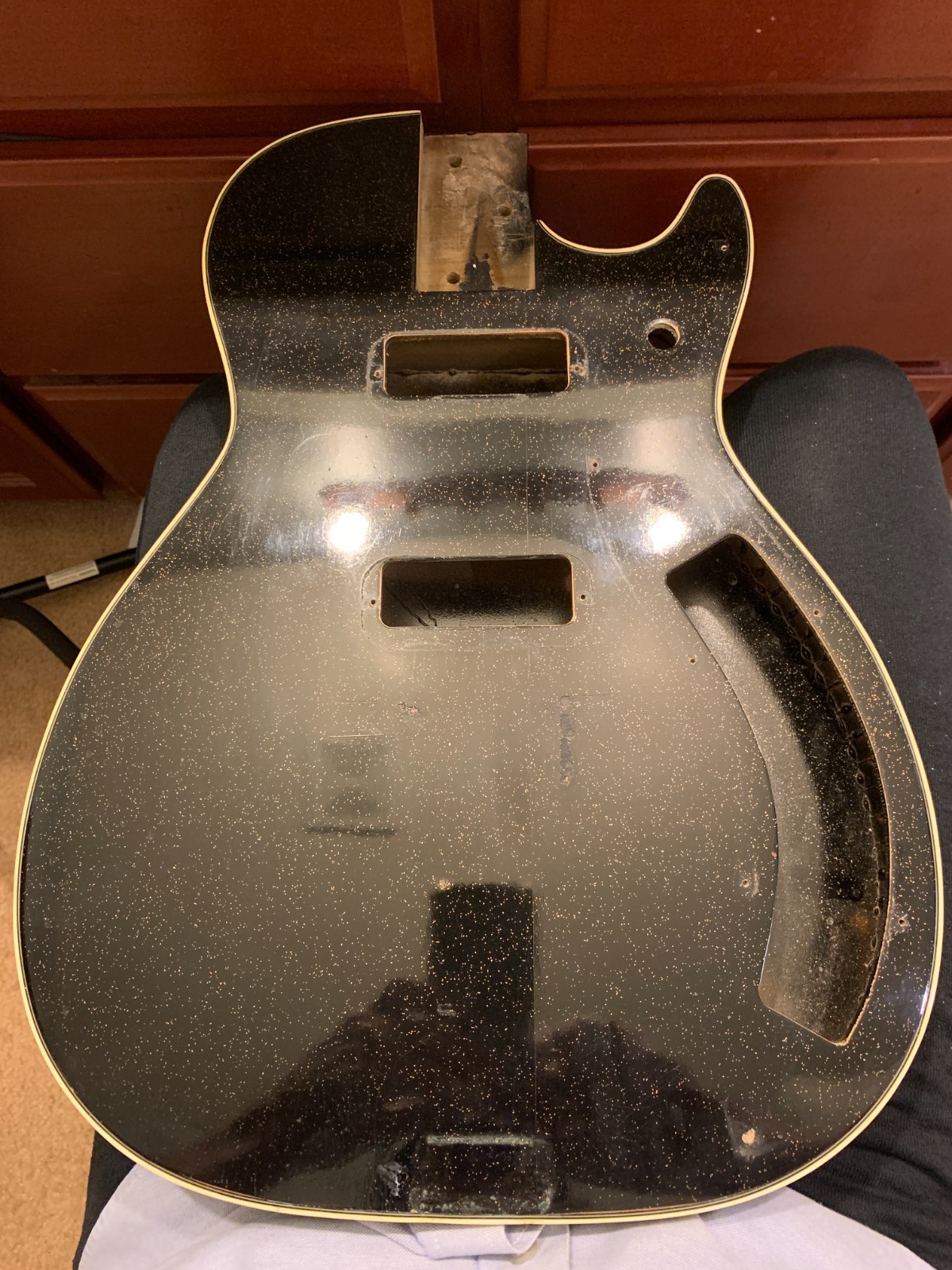 Silvertone 1962 Jupiter guitar body metallic black