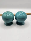 Fiesta Turquoise Ball Salt and Pepper Shaker Set With Rubber Stoppers