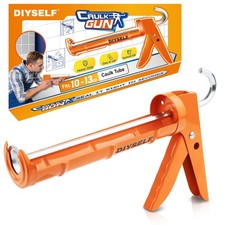 DIYSELF-Caulk-Gun-Drip-Free, Hand Caulking Tool with Smooth Rod, Orange