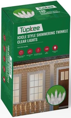 Tupkee Christmas Twinkle Icicle Lights - 12 of 100 Bulbs Twinkle - 5.5 Feet...