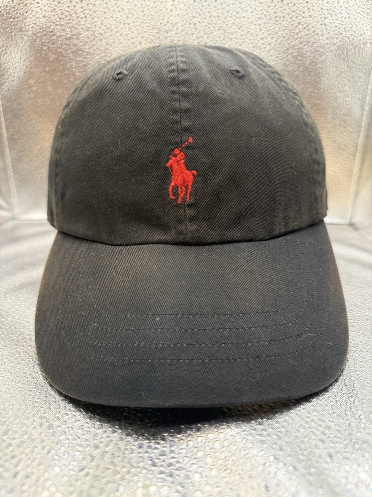 Cappello Polo Ralph Lauren vintage anni 90 nero rosso piccolo pony baseball papà strapback cap