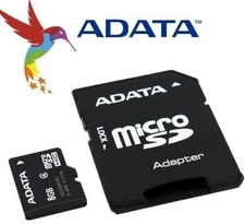 ADATA 8GB microSDHC Class 4 Memory Card with Adapter (AUSDH8GCL4-RA1)