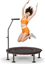 Jumping Fitness Trampolin mit Griff Mini Sport Trampoli Gummiseil Leise 150kg GS