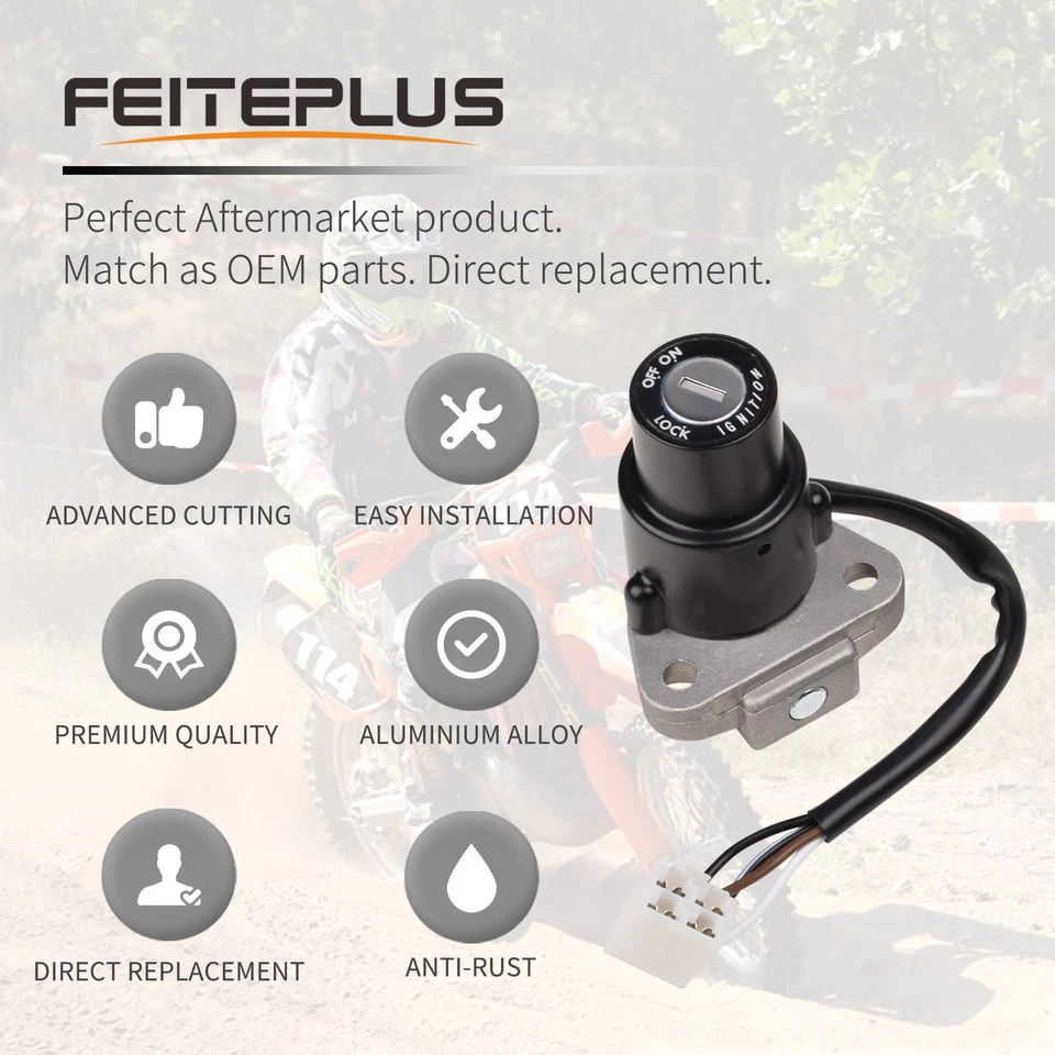 Fit for Kawasaki KLR650 2008-2018 Ignition Switch Fuel Gas Cap Lock Key 4-Wires - Image 4 of 4