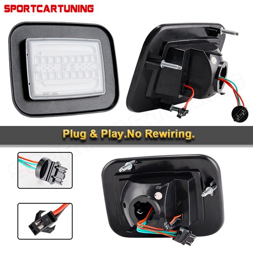 For 03-09 Hummer H2 SUV SUT Crew Cab Smoked Front Corner DRL Turn Signal Lights - Picture 6 of 13