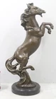Rearing Horse Large Bronze Sculpture - 46cm High - Solid Marble Base